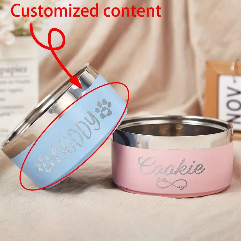 Personalized Stainless Steel Dog Bowl | Custom Dog Food and Water Bowl with Name, Unique Pet Gift for Dog Owners